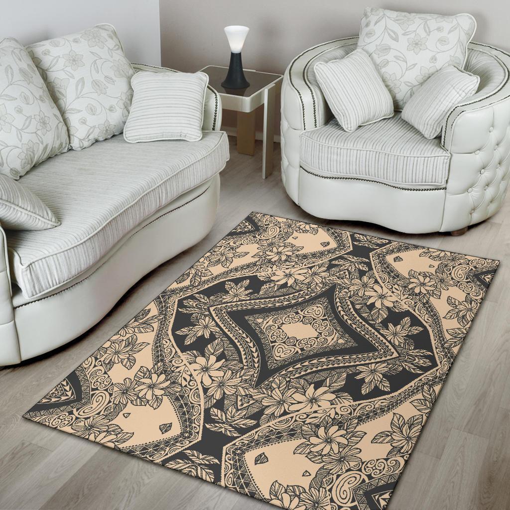 Hawaii Area Rug Polynesian Plumeria Mix AH - Polynesian Pride