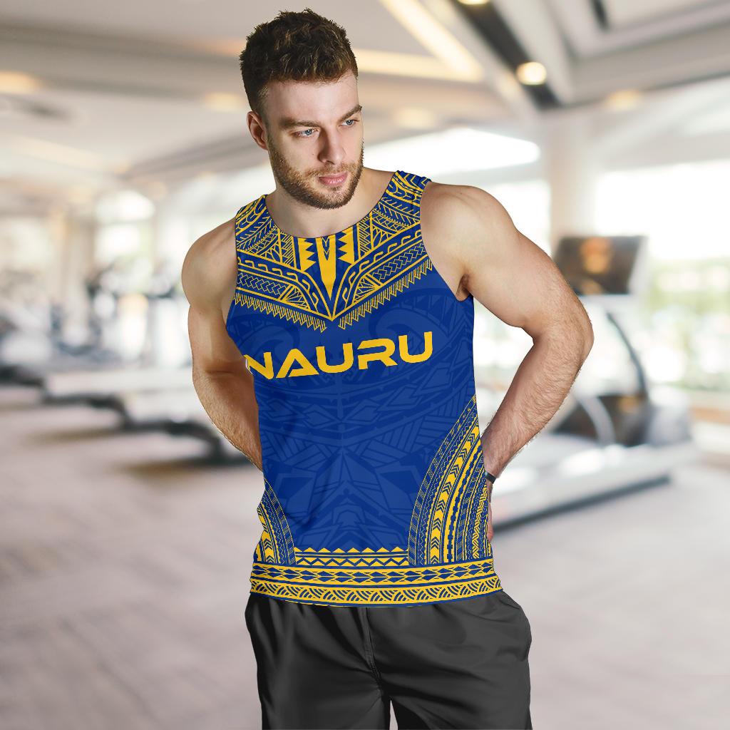 Nauru Men's Tank Top - Polynesian Chief Flag Version - Polynesian Pride