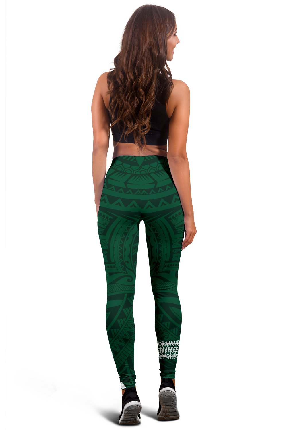 Hawaii Warrior Helmet Football Green Kakau Women's Leggings - Polynesian Pride