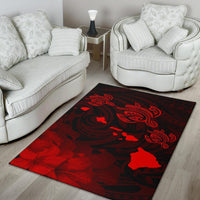 Hawaii Turtle Hibiscus Map Polynesian Area Rug AH - Polynesian Pride