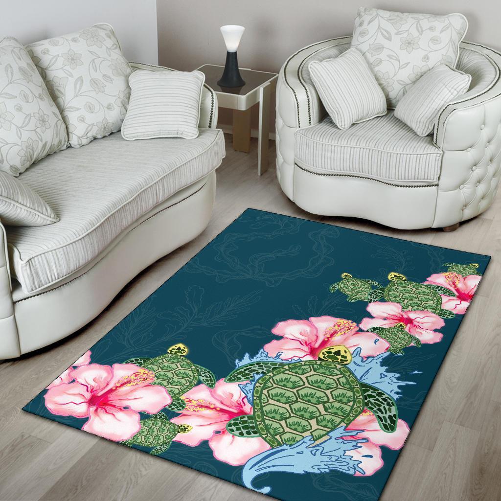 Hibiscus Turtle Dance Area Rug AH - Polynesian Pride