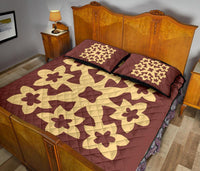 Hawaiian Quilt Bed Set Royal Pattern - Coral - A1 Style - Polynesian Pride
