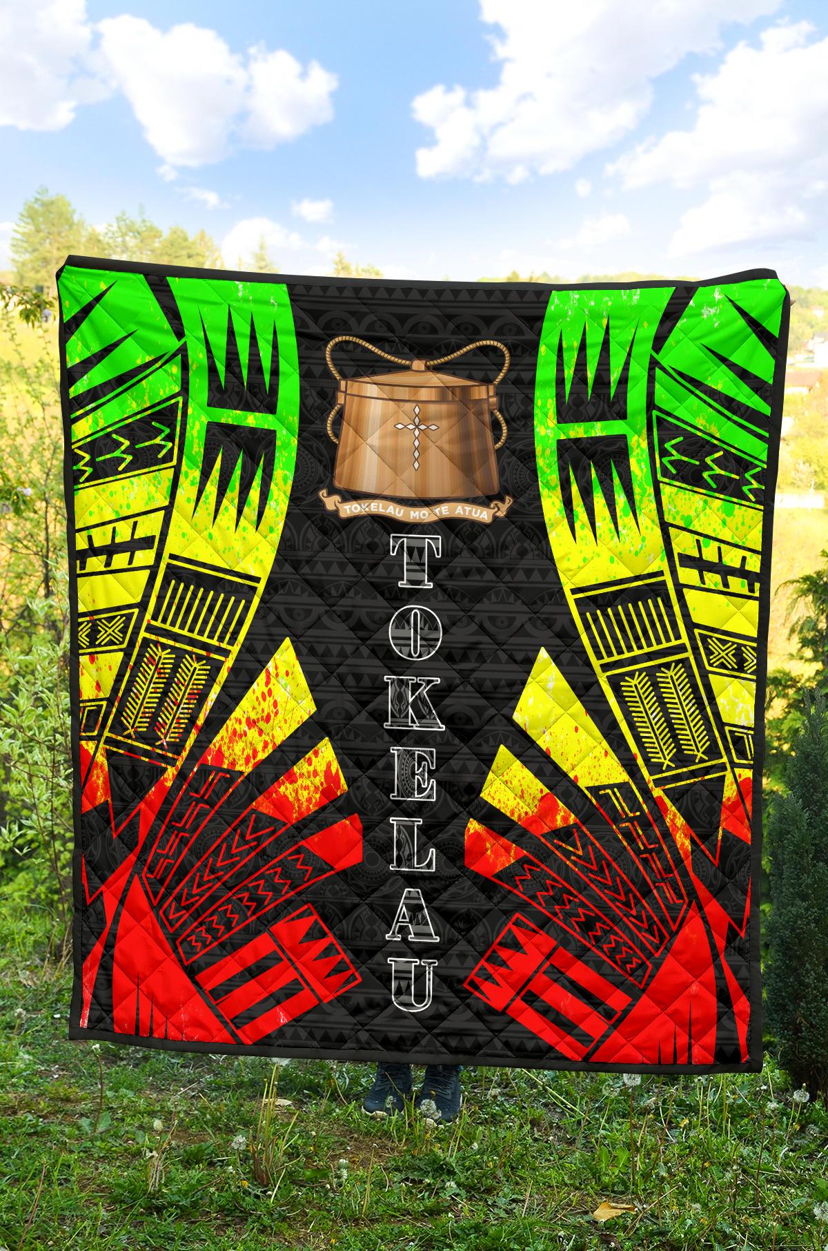 Tokelau Premium Quilt - Tokelau Coat Of Arms Polynesian Reggae Tattoo - Polynesian Pride