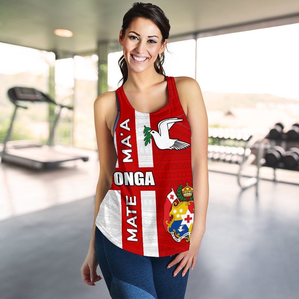 Tonga Rugby Women Racerback Tank Mate Ma'a - Polynesian Pride