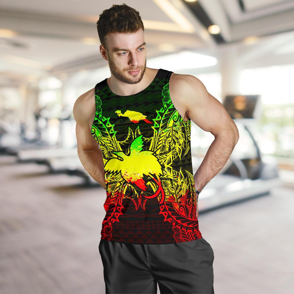 Papua New Giunea Polynesian Men Tank Top Map Reggae - Polynesian Pride