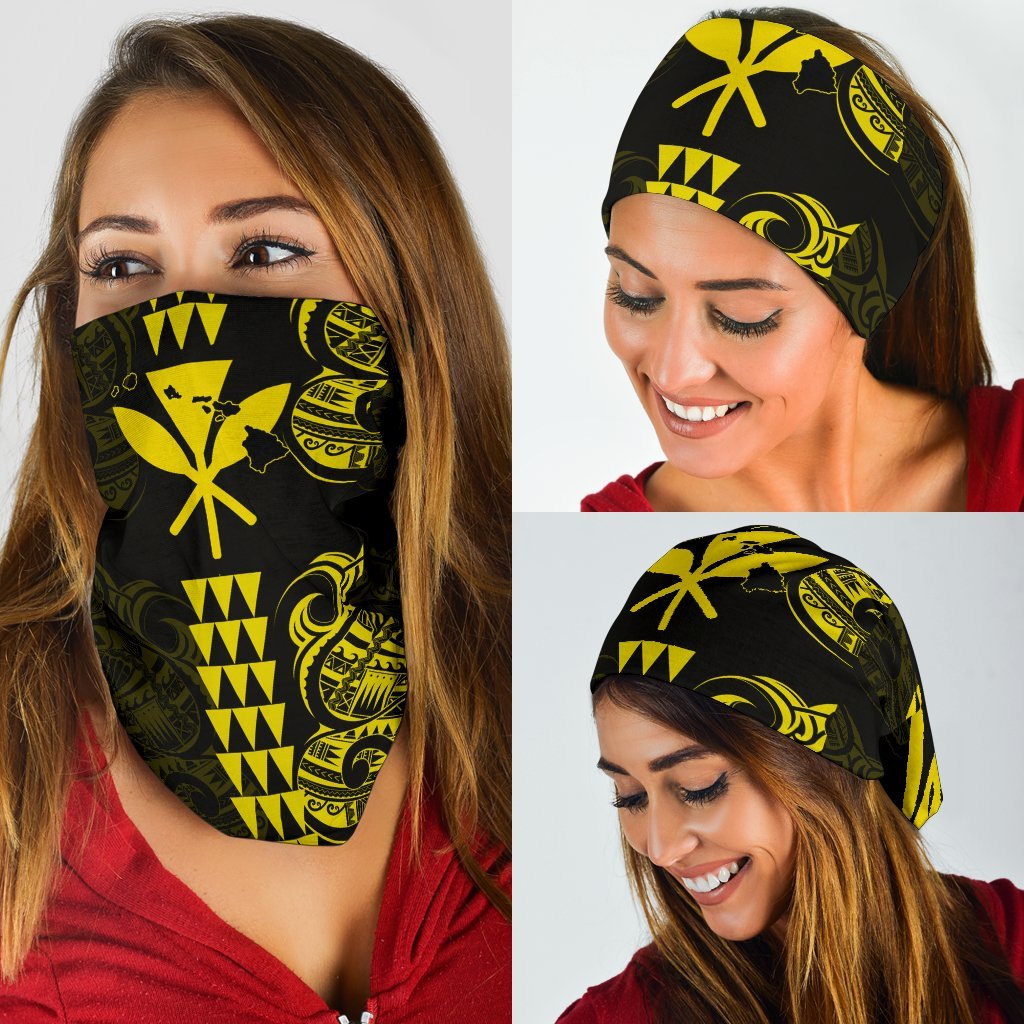 Hawaii Kanaka Kakau Polynesia Bandana 3 - Pack - Yellow - Polynesian Pride
