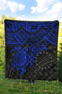 Cook Islands Premium Quilt - Blue Turtle - Polynesian Pride