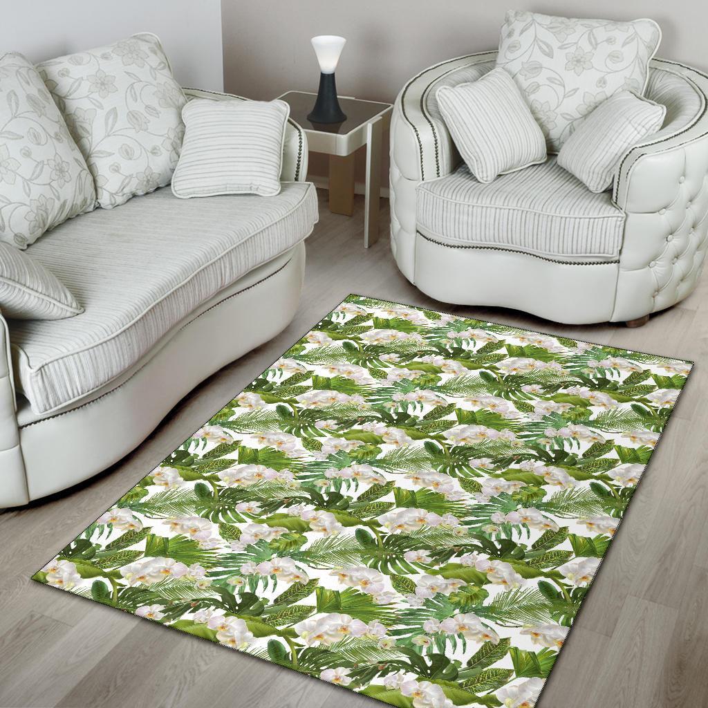 Tropical Plumeria White Rug - Polynesian Pride