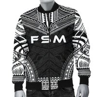 Federated States Of Micronesia Polynesian Chief Men's Bomber Jacket - Black Version - Polynesian Pride