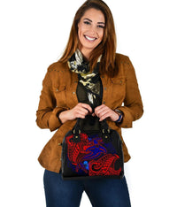 Samoa Shoulder Handbag - Blue Shark Polynesian Tattoo - Polynesian Pride