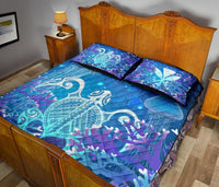 Hawaii Turtle Jellyfish Coral Galaxy Quilt Bed Set - Polynesian Pride