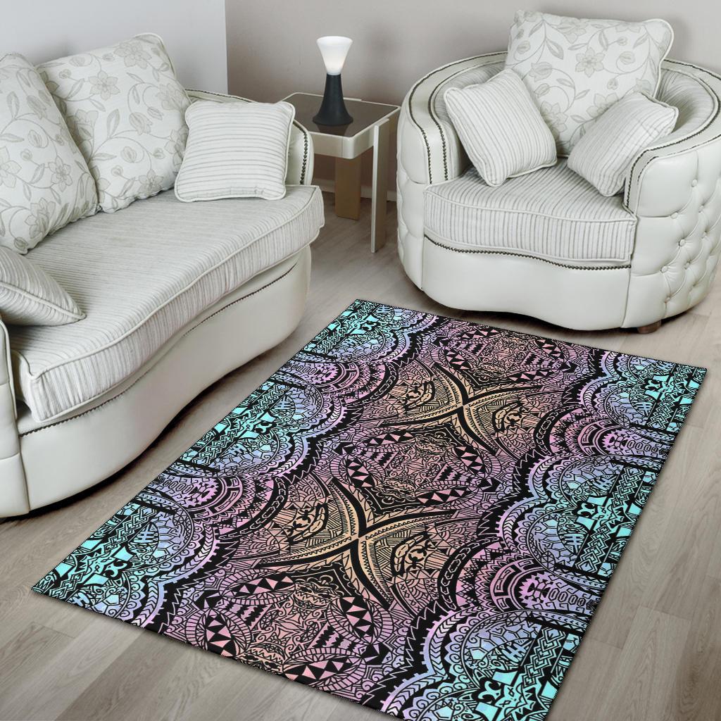 Polynesian Purple And Teal Area Rug - Polynesian Pride