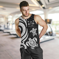 Fiji Polynesian Men Tank Top - White Tentacle Turtle Crest - Polynesian Pride