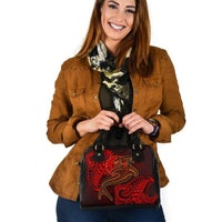 Tahiti Shoulder Handbag - Red Shark Polynesian Tattoo One Size Red - Polynesian Pride
