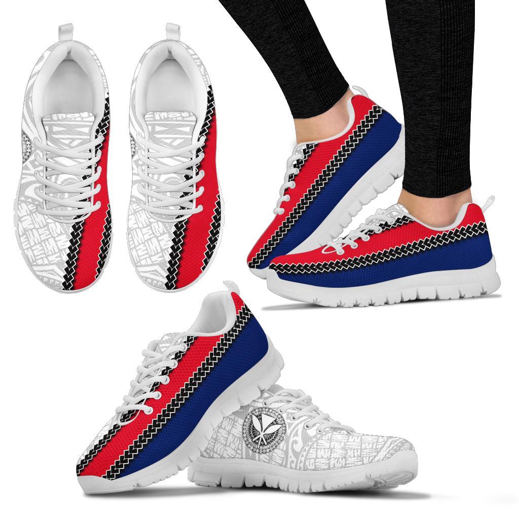 Hawaii Kakau Flag Polynesian Sneakers - Polynesian Pride