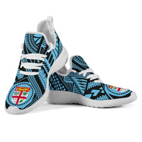 Fiji Polynesian Tattoo Mesh Knit Sneakers Blue - Polynesian Pride