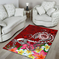 FSM Area Rug - Turtle Plumeria (RED) - Polynesian Pride