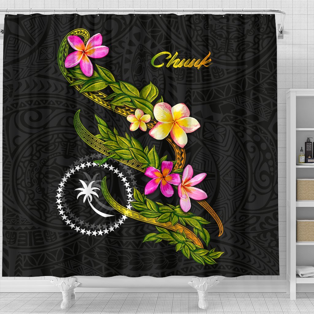 Chuuk Polynesian Shower Curtain - Plumeria Tribal - Polynesian Pride