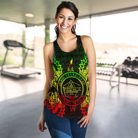Palau Polynesian Women Tank Top Map Reggae - Polynesian Pride