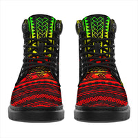New Caledonia Leather Boots - Polynesian Reggae Chief Version - Polynesian Pride