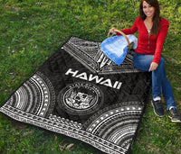 Hawaii Premium Quilt - Hawaii Seal Polynesian Chief Black Version - Polynesian Pride