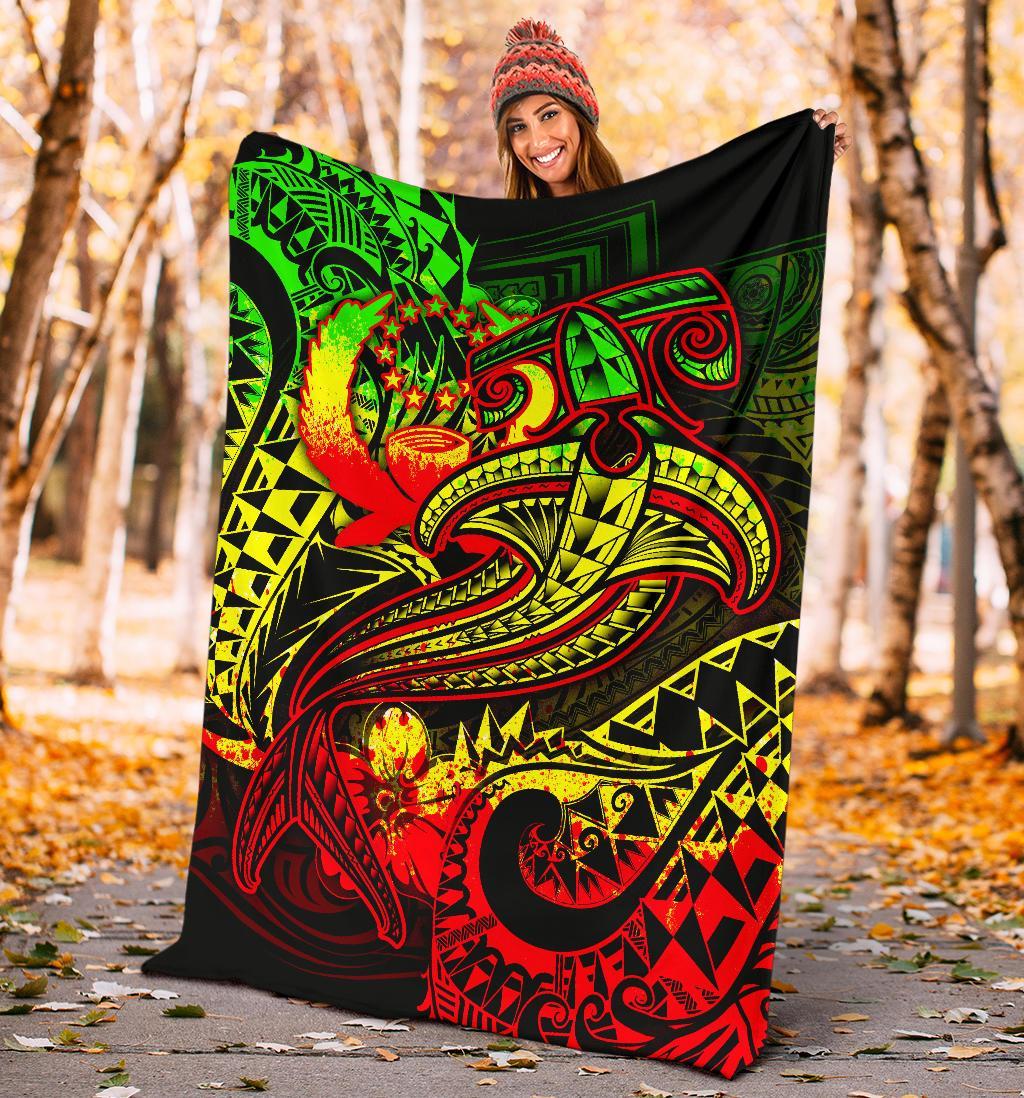 Pohnpei Premium Blanket - Reggae Shark Polynesian Tattoo - Polynesian Pride