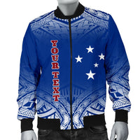 Samoa Custom Personalised Men's Bomber Jacket - Polynesian Fog Blue - Polynesian Pride