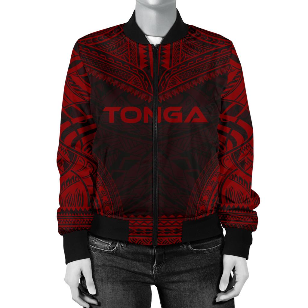 Tonga Polynesian Chief Women'S Bomber Jacket - Red Version - Polynesian Pride