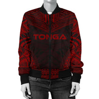 Tonga Polynesian Chief Women'S Bomber Jacket - Red Version - Polynesian Pride