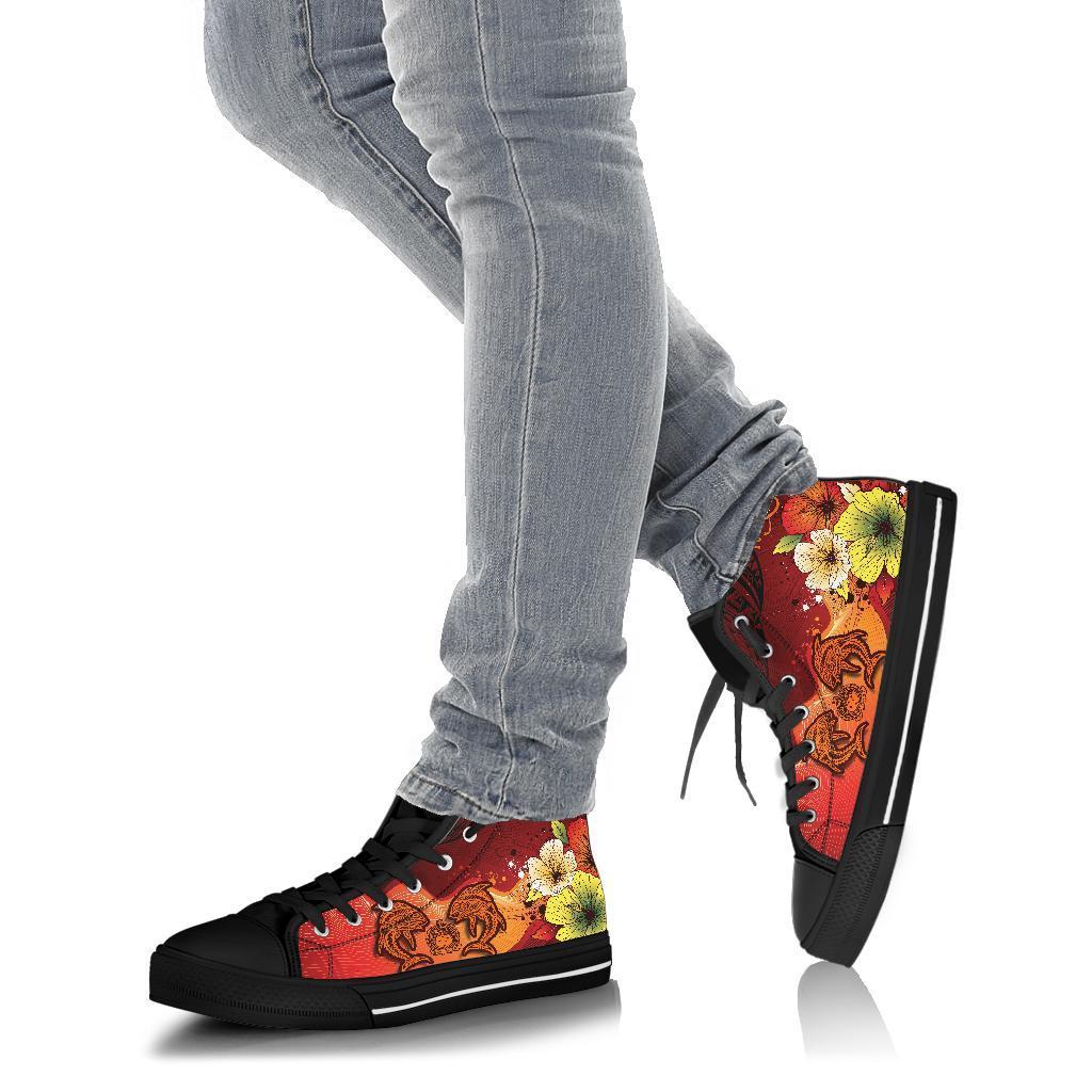 Samoa Custom Personalised High Top Shoes - Tribal Tuna Fish - Polynesian Pride