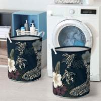 Hawaii Tropical Hibiscus Turtle Shark Aumakua Laundry Basket Lucas Style Blue AH - Polynesian Pride