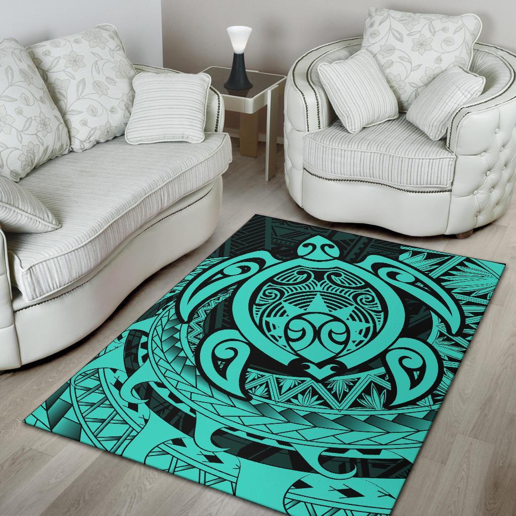 Hawaii Polynesian Turtle Rug - Turquoise - Polynesian Pride