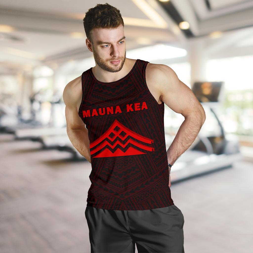 Hawaii Mauna Kea Polynesian Men's Tank Top Red - Polynesian Pride