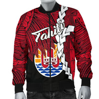 Tahiti Polynesian Men's Bomber Jacket - Tribal Wave Tattoo Flag Style - Polynesian Pride
