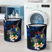Cook Islands Polynesian Laundry Basket - Turtle With Plumeria Flowers - Polynesian Pride