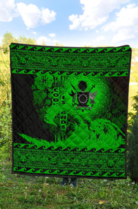 Cook Island Quilt Wave Green Design - Polynesian Pride