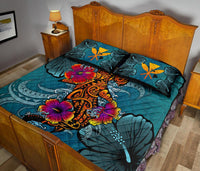 Kanaka Maoli (Hawaiian) Quilt Bed Set - Polynesian Hammerhead Shark Hibiscus - Polynesian Pride