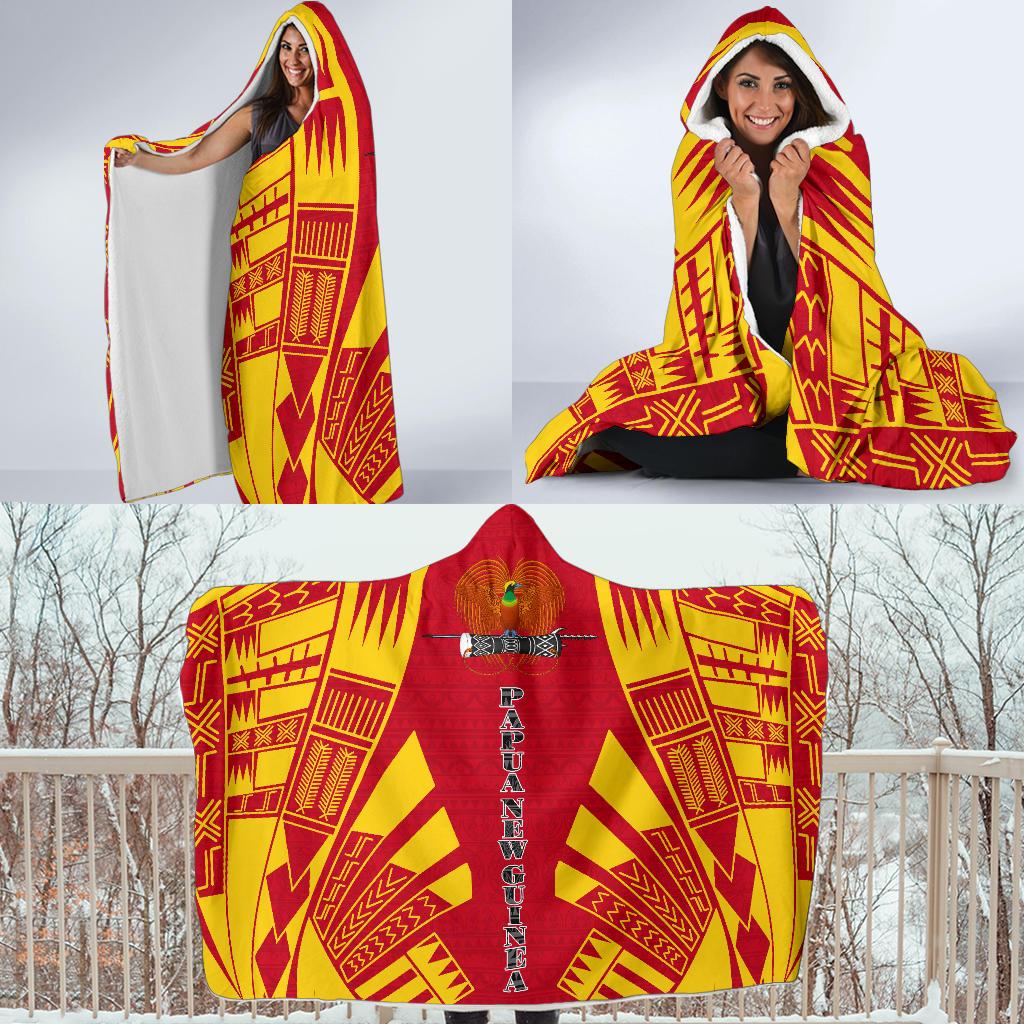 Papua New Guinea Hooded Blanket - Polynesian Tattoo Flag - Polynesian Pride