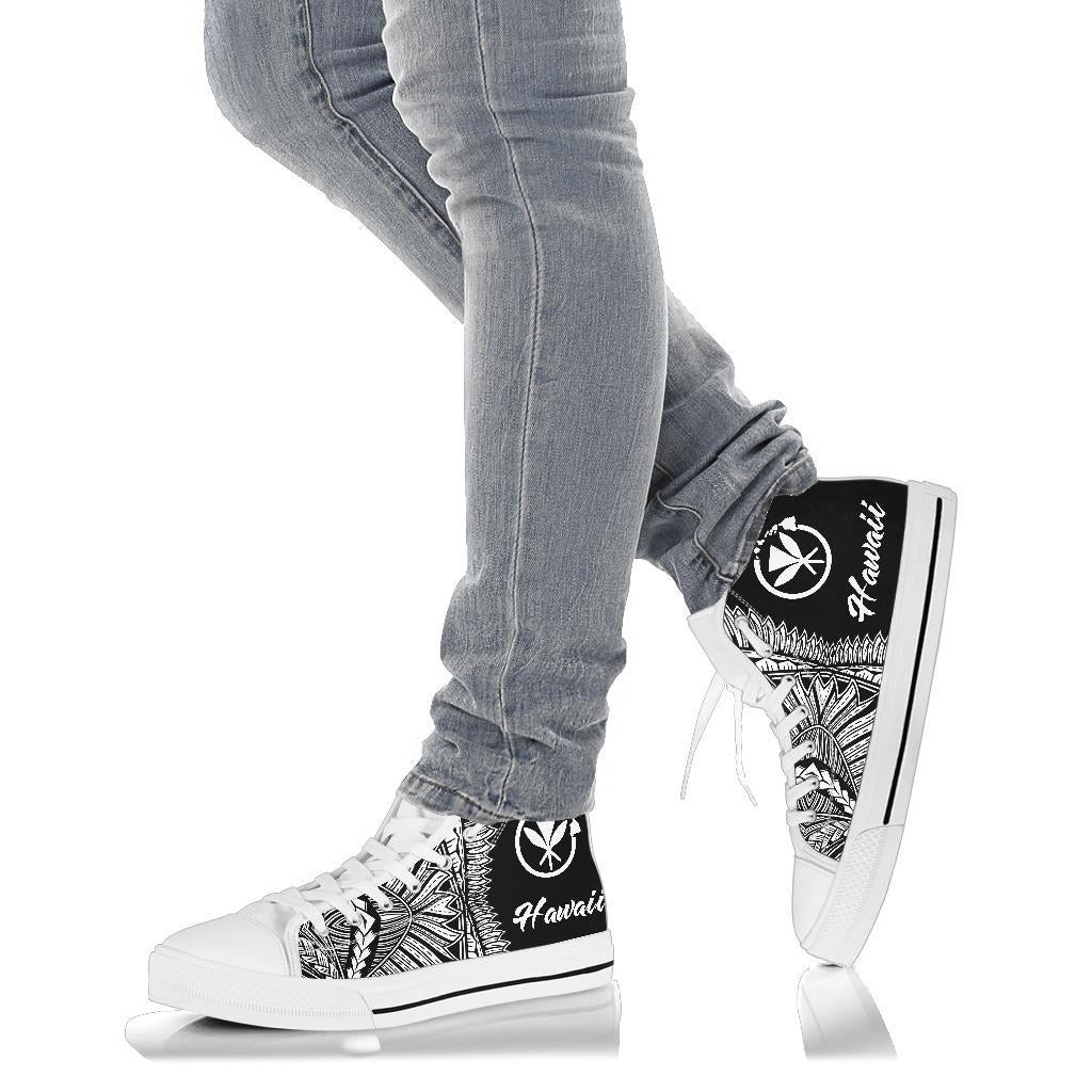 Hawaii Polynesian High Top Shoes - Hawaii Pride White Version - Polynesian Pride