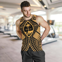 Guam Polynesian Men's Tank Top - Guam Gold Seal with Polynesian Tattoo - Polynesian Pride