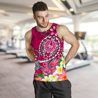 Tahiti Men's Tank Top - Turtle Plumeria (Pink) - Polynesian Pride