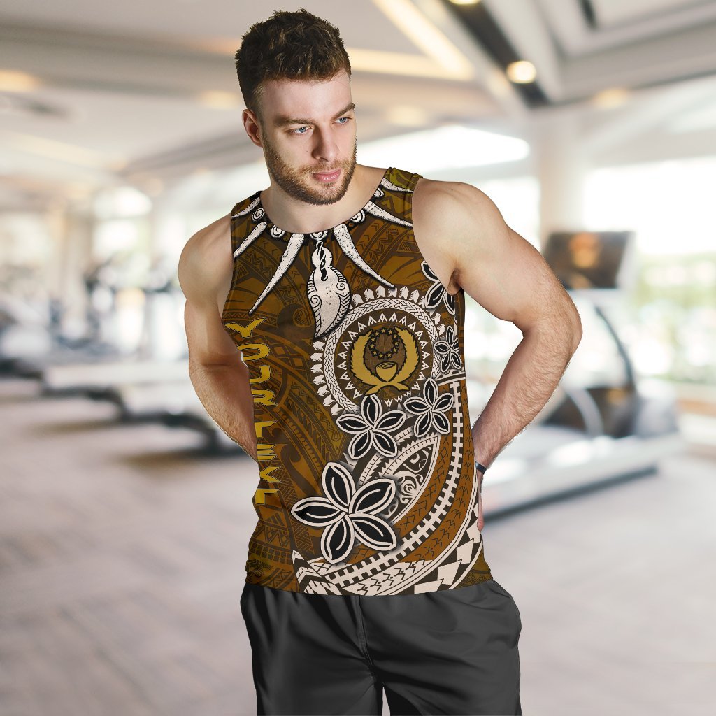Pohnpei Custom Personalised Men Tank Top - Polynesian Boar Tusk - Polynesian Pride