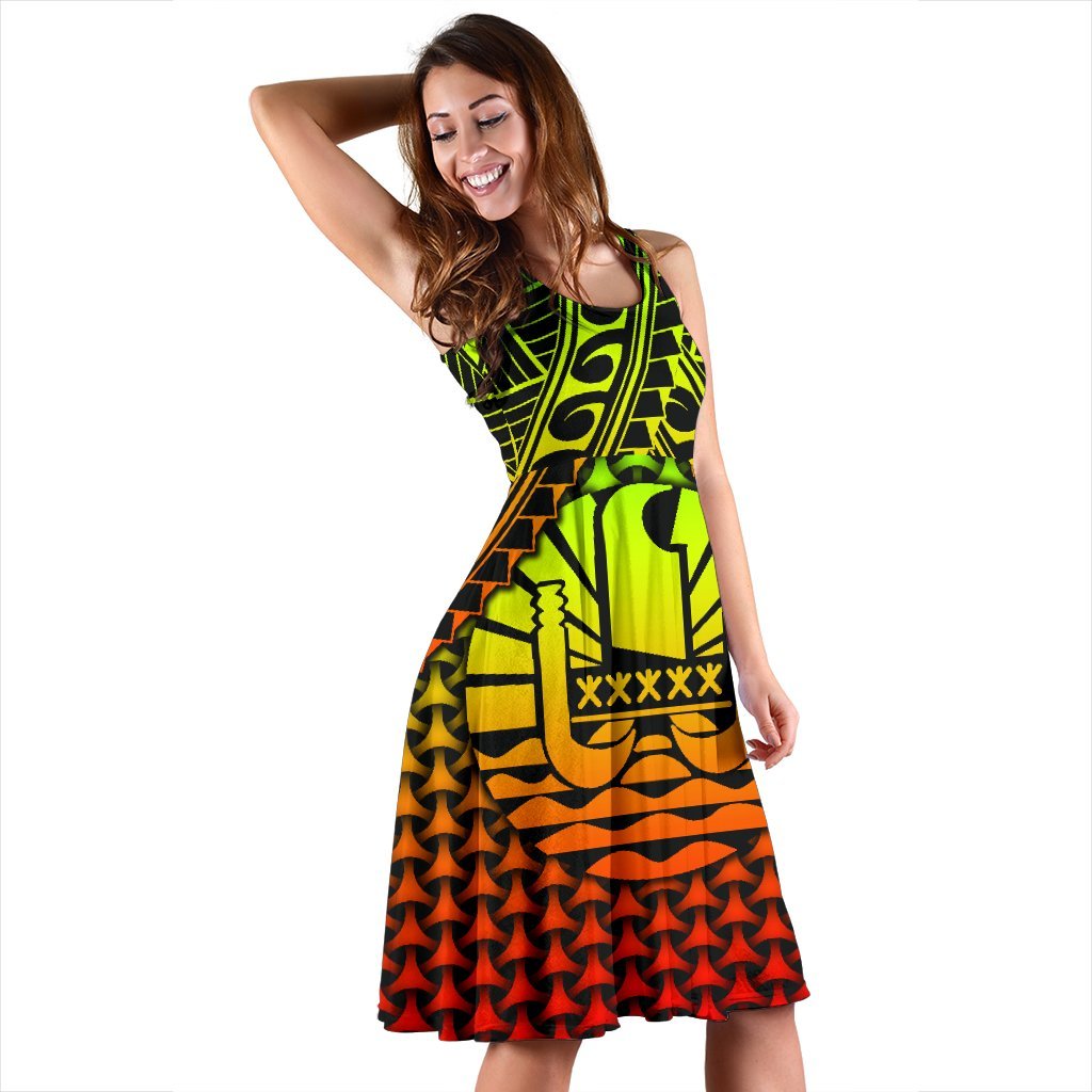 Polynesian Tahiti Midi Dress - Reggae Vintage Polynesian Patterns - Polynesian Pride