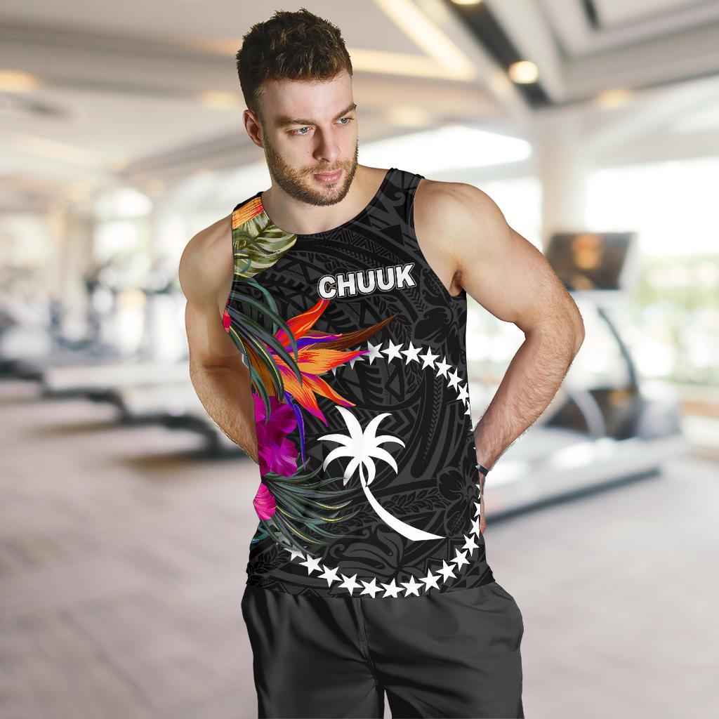 Chuuk Men's Tank Top - Polynesian Hibiscus Pattern - Polynesian Pride
