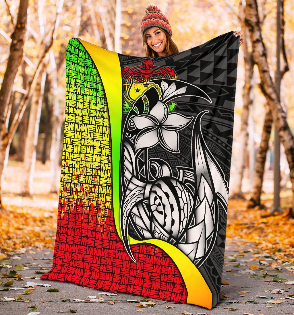 Samoa Polynesian Premium Blanket Reggae - Turtle With Hook - Polynesian Pride