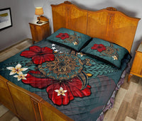 Cook Islands Quilt Bed Set - Blue Turtle Tribal - Polynesian Pride