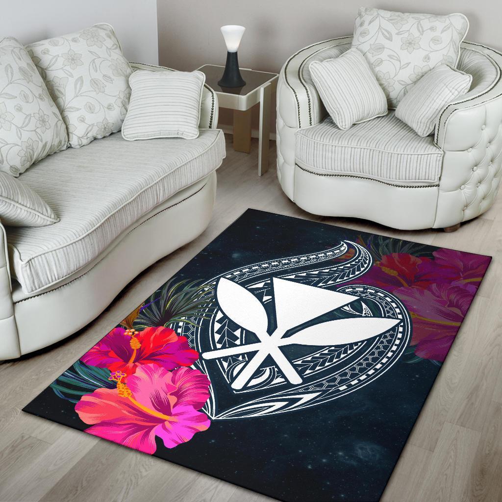 Hawaii Polynesian Honu Sea Hibiscus Rug - Polynesian Pride
