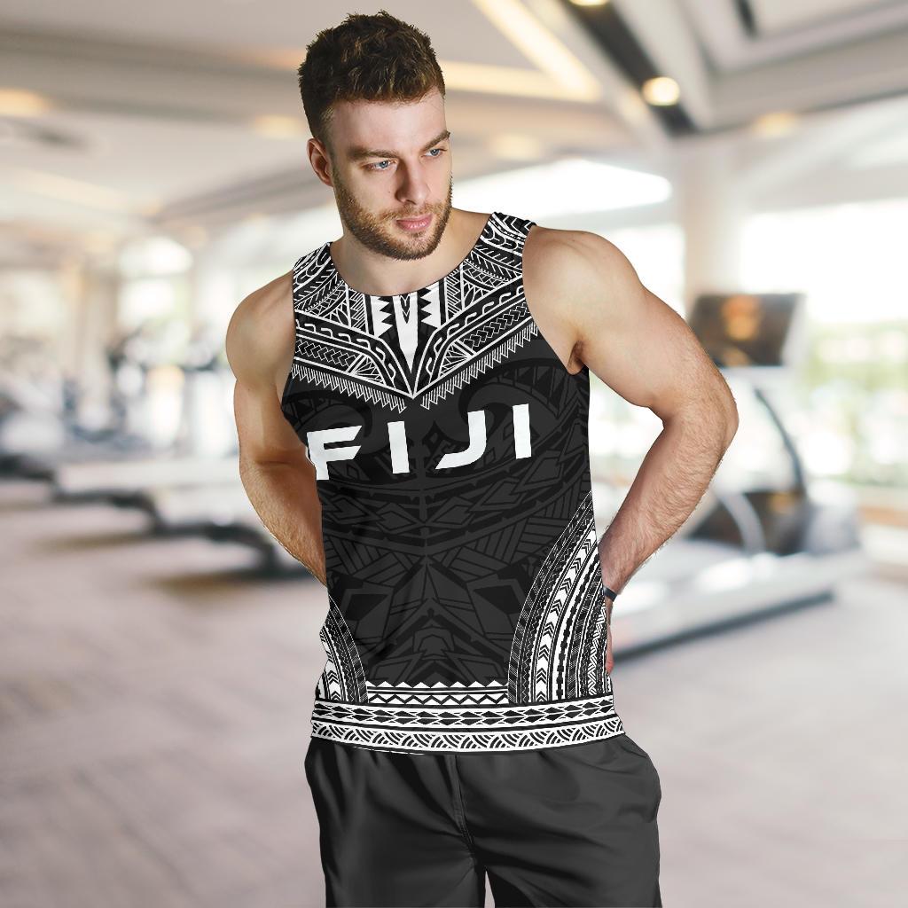 Fiji Men's Tank Top - Polynesian Chief Black Version - Polynesian Pride