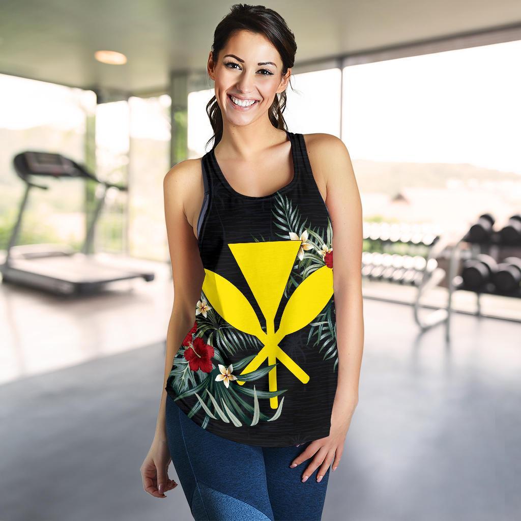 Hawaii Kanaka Hibiscus Women's Racerback Tank A25 - Polynesian Pride