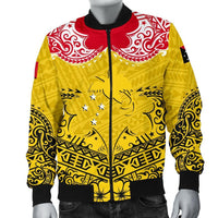 Papua New Guinea Men's Bomber Jacket Melanesia Black - Polynesian Pride